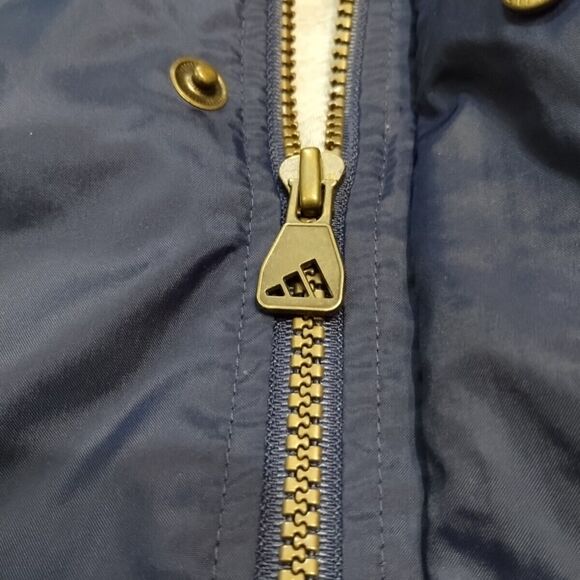 vintage adidas jacket Mens Size 2XL Navy Zip Button Parka - Picture 11 of 15
